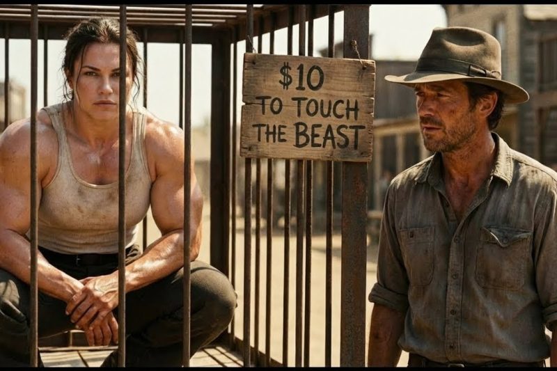 Everyone Feared the Giant Widow in the Cage—Until the Cowboy Bought Her & Asked her to be his bride