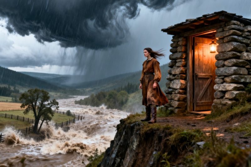 Neighbors Laughed When She Built a Stone Shelter Into the Hillside—Until the Flood Proved Her Right.