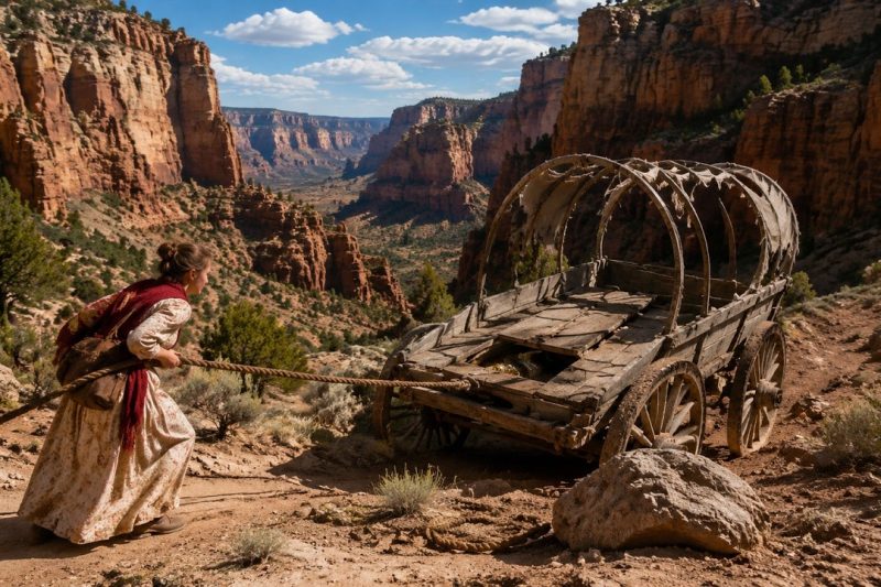 They Mocked Her for Hauling an Abandoned Wagon Out of the Canyon—She Cracked Open the False Bottom