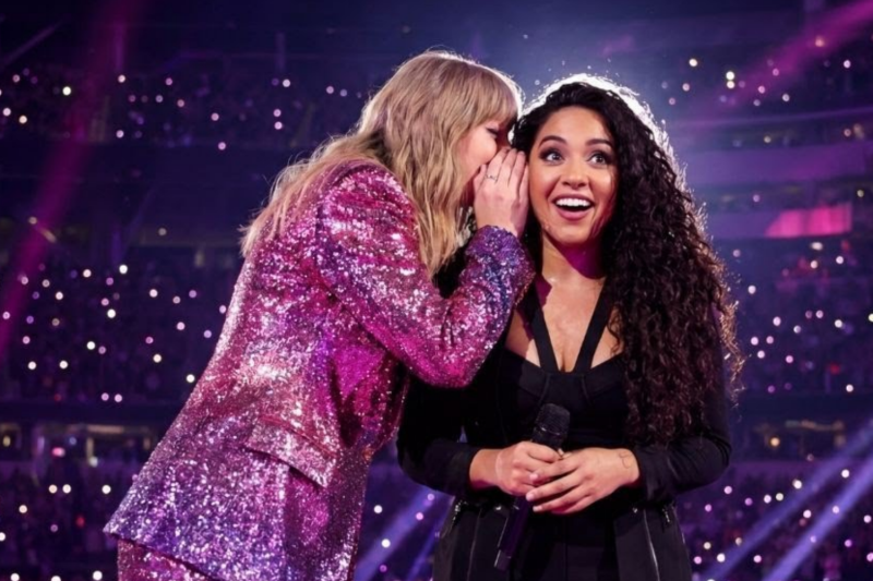 Taylor Swift’s backup singer FROZE on stage what Taylor whispered in her ear made 60,000 people CRY