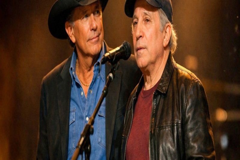 George Strait lets Paul Simon choose the next song, and the arena falls silent.