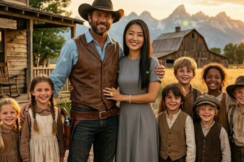 Giant Cowboy Bought the Barren Chinese Widow for $1 — 8 Years Later, She Gave Him 7 Children