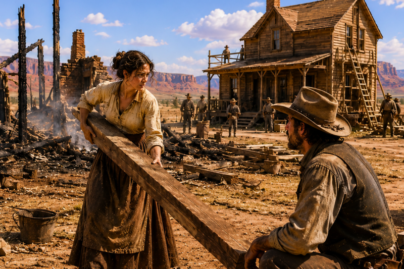 His Homestead Burned to the Ground the Week She Arrived — So the Stranger Bride Rebuilt It Bigger