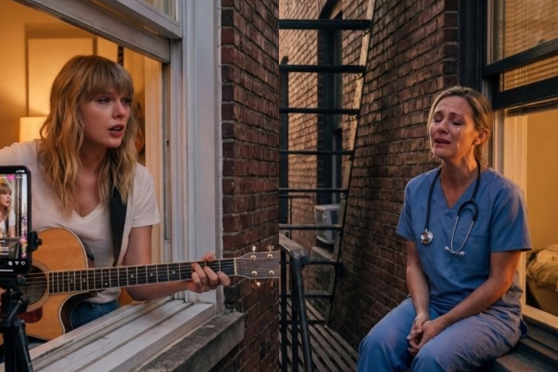 Taylor Swift recorded in lockdown—nurse sang along outside, what happened next moved millions
