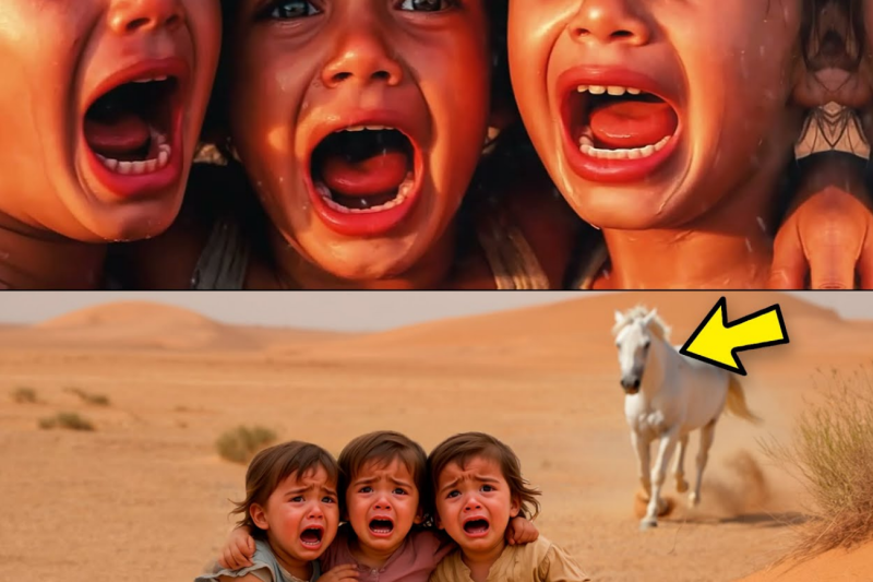 RICH MAN ABANDONED HIS TRIPLET DAUGHTERS IN THE DESERT, BUT THE HORSE SAW EVERYTHING AND DOES..