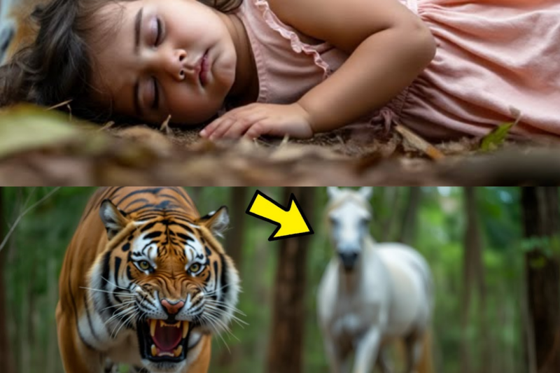 RICH MAN ABANDONS SICK DAUGHTER TO BE DEVOURED BY TIGER, but what the HORSE does next…