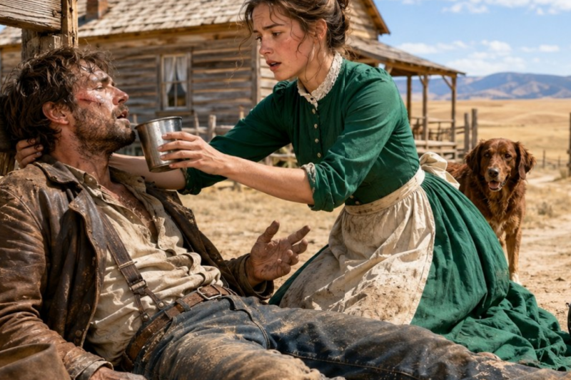 She Fed the Stranger Who Collapsed at Her Gate—He Woke Up and Built Her a Fence, a Barn, and a Life