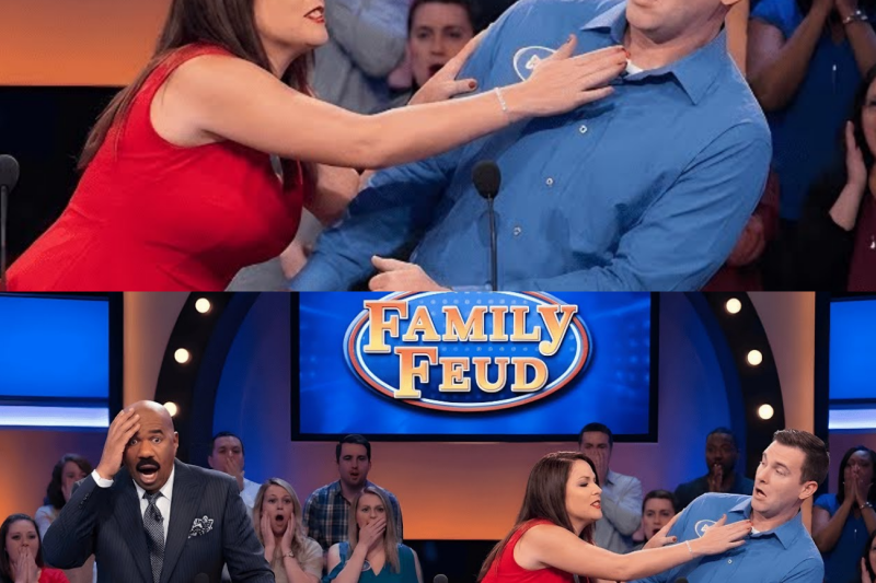 Family Feud STOPS When Contestant Slaps Husband on Live TV — Steve Harvey’s Reactional