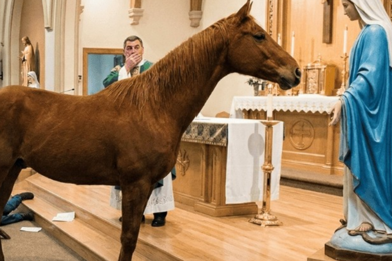 The Miracle of Thunder: How an Untamable Wild Horse Stormed a Packed Missouri Church and Left a Small Town Forever Changed